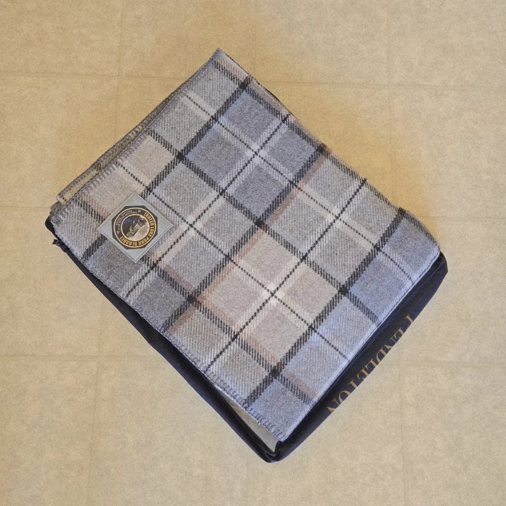 Pendleton Eco-Wise Pearl Plaid Washable 100% Wool Blanket, Twin 66